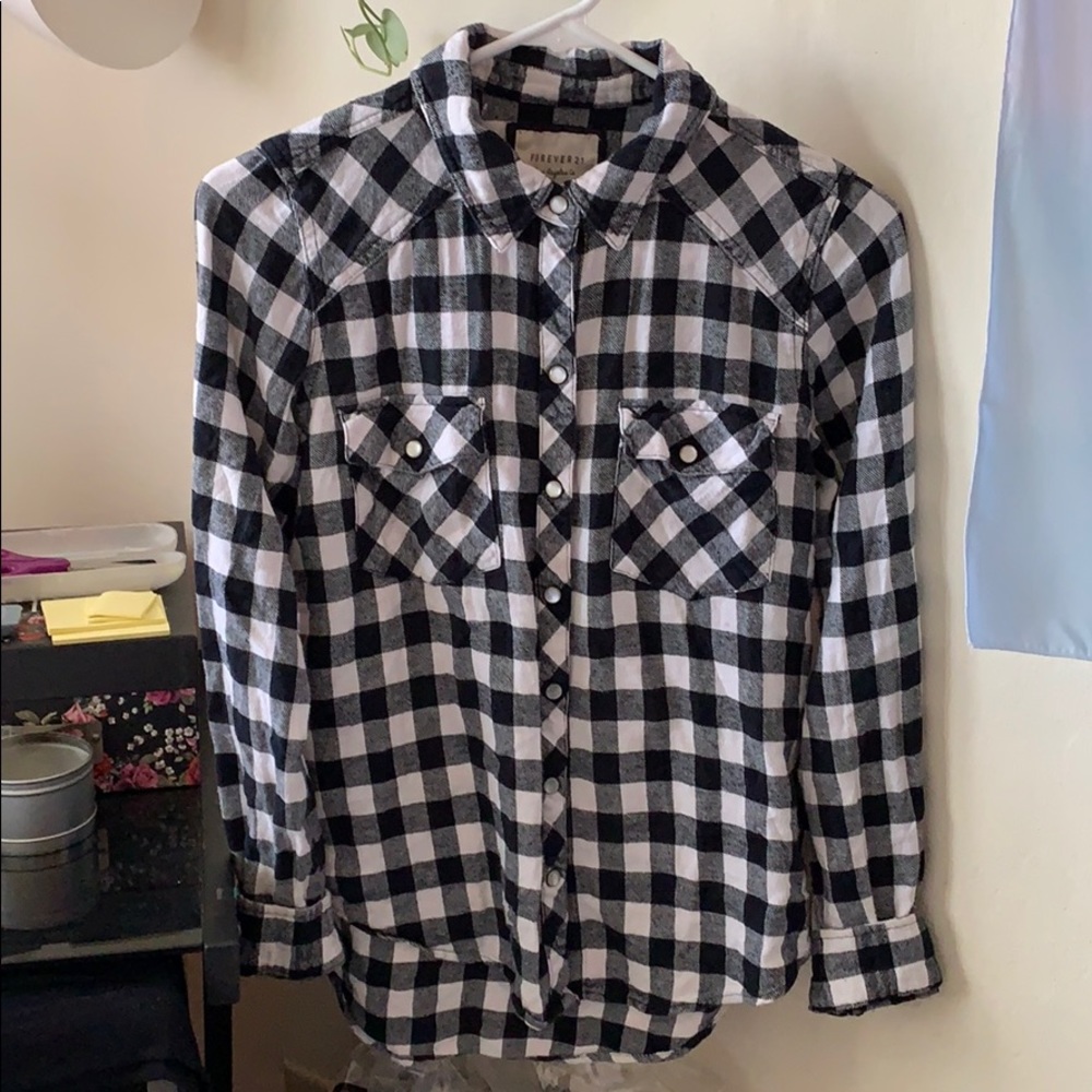 Forever 21 Plaid Flannel Button-up